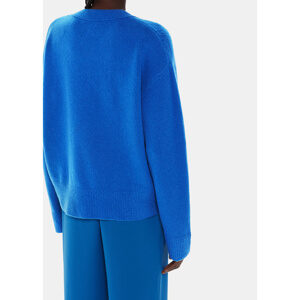 Whistles Blue Textured Placket Cardigan